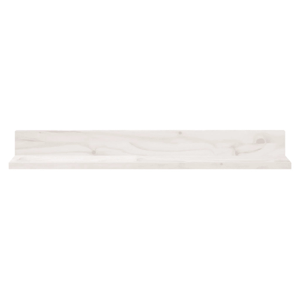 Mensole da Parete 2 pz Bianco 80x11x9cm Legno Massello di Pino cod mxl 33373