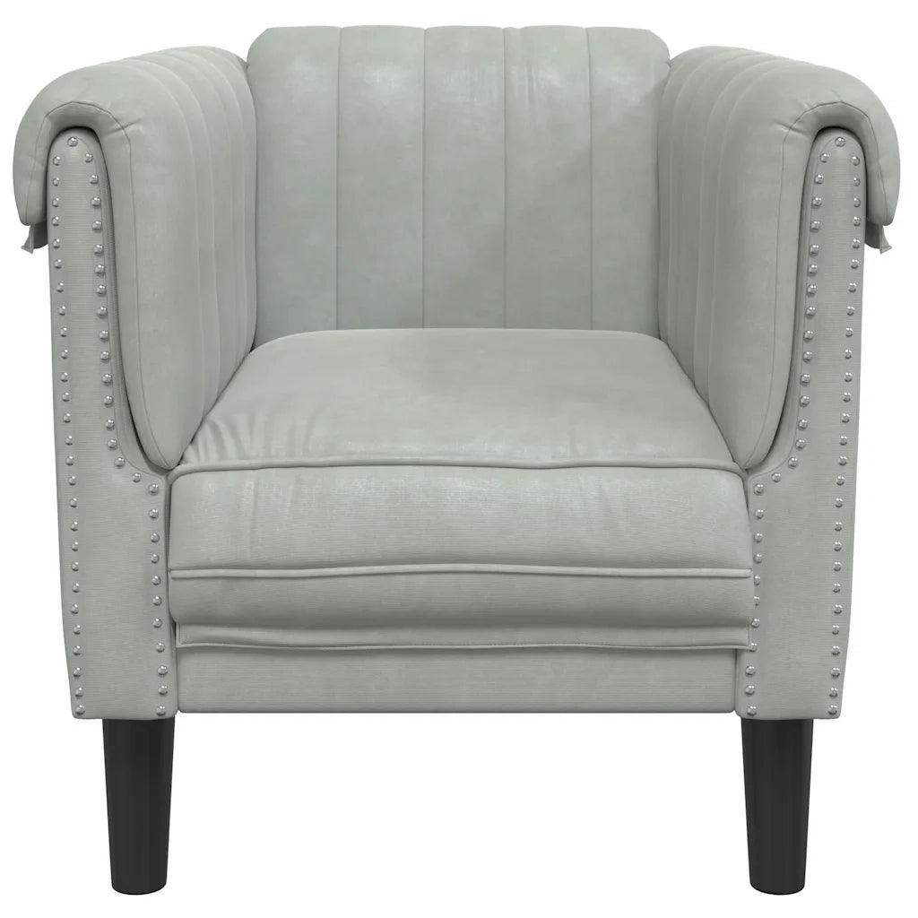 Poltrona Grigio Chiaro in Velluto 372565