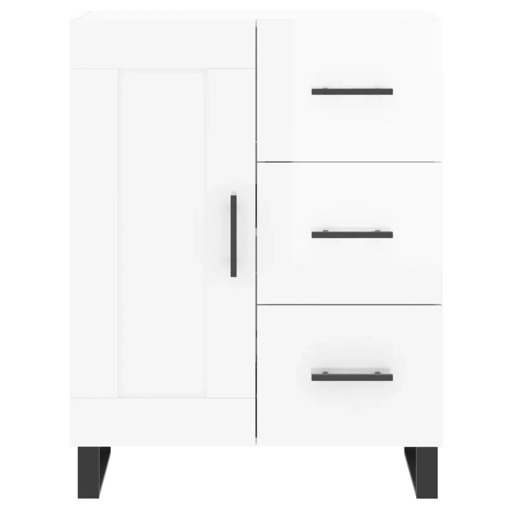 Credenza | Madia | Buffet da pranzo | Armadio da pranzo 69,5x34x90 cm in Legno Multistrato Bianco Lucido