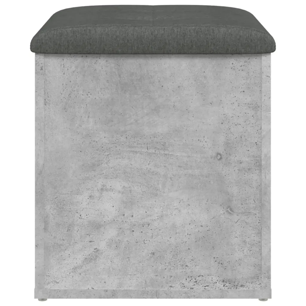 Panca Portaoggetti-Sgabello-Panca con Contenitore Grigio Cemento 42x42x45 cm Legno Multistrato
