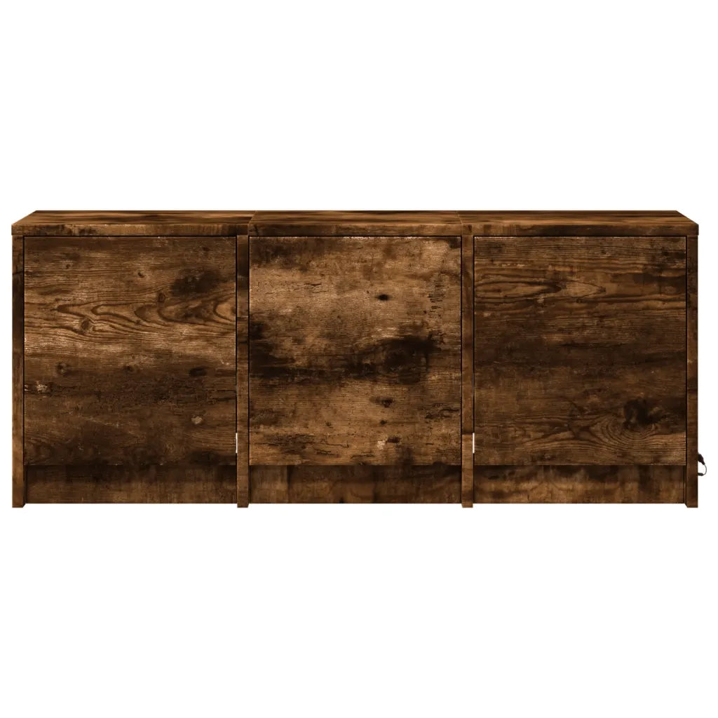 Mobile Porta TV con LED Rovere Fumo 97x34x40 cm in Truciolato