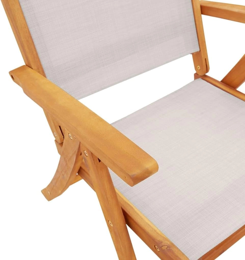 Set da pranzo da giardino 7 pezzi in legno massello di acacia e textilene, set tavolo e sedie da giardino, tavolo terrazza esterna e sedie, set terrazza, mobili da giardino esterno - 3279290