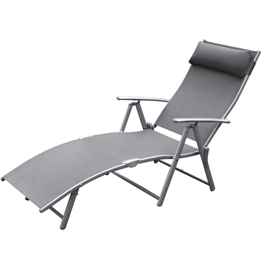 Chaise Longue Pieghevole ¨C zephmum ¨C Grigio 137x64x101 cm