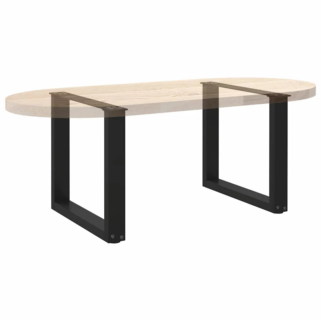 Gambe per Tavolino da Caffè a Forma di U 2 pz Nere 50x(42-43) cm Acciaio 4013156