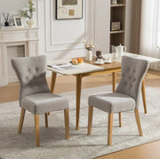 Sedia da pranzo 98x38x47.5 cm con schienale alto e montaggio semplice in chenille grigio