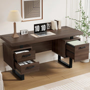 Scrivania da ufficio 135 x 54 cm con cassetti e vano raccoglitori