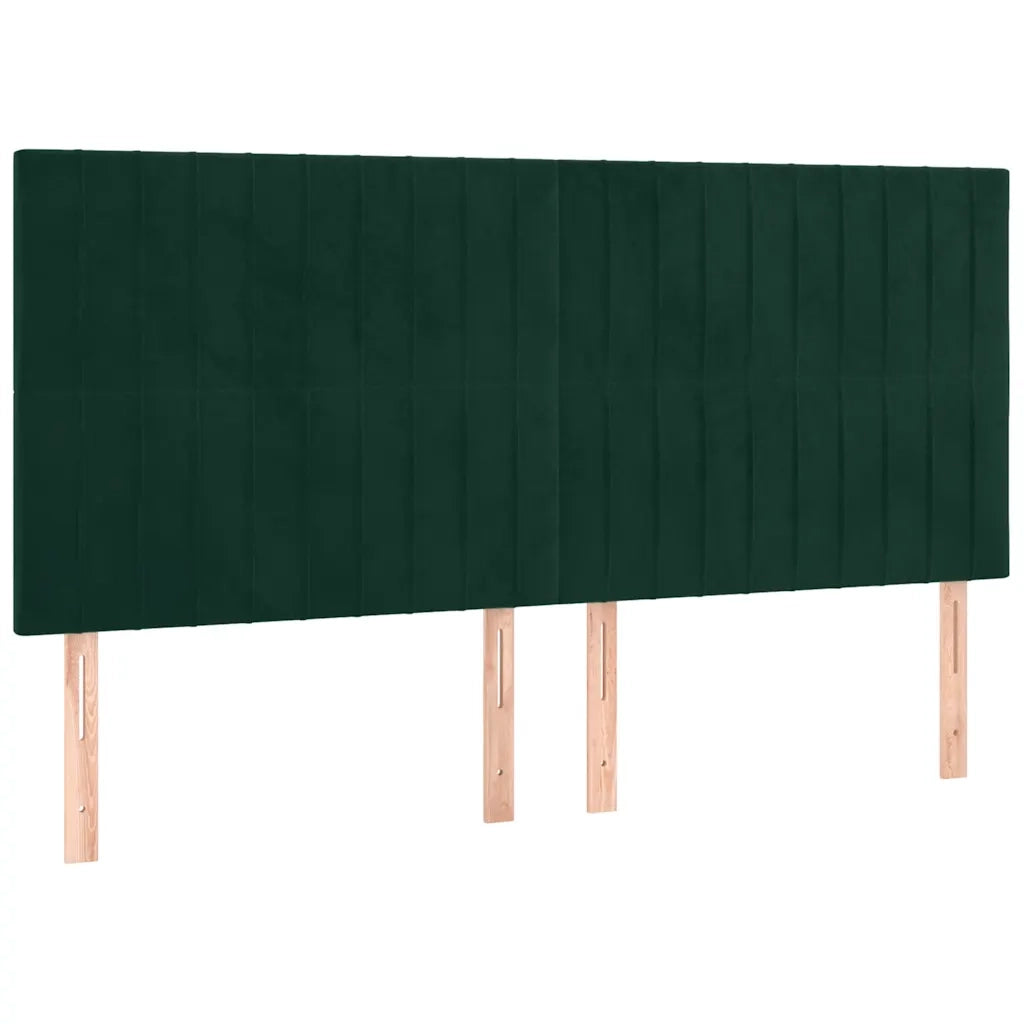 Giroletto a Molle con Materasso Verde Scuro 160x200 cm Velluto