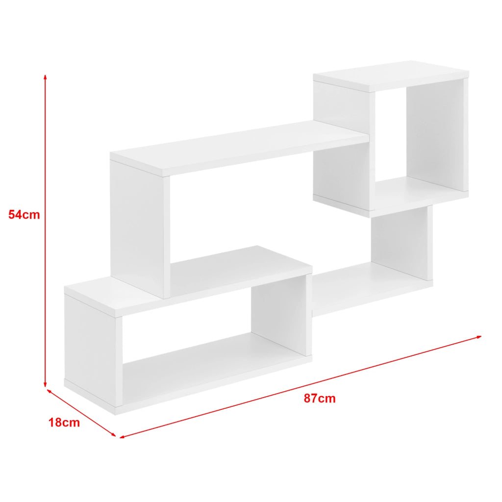 Mensola da Parete Kvinesdal con 3 Vani Portaoggetti 87x18x54 cm - Bianco [en.casa]