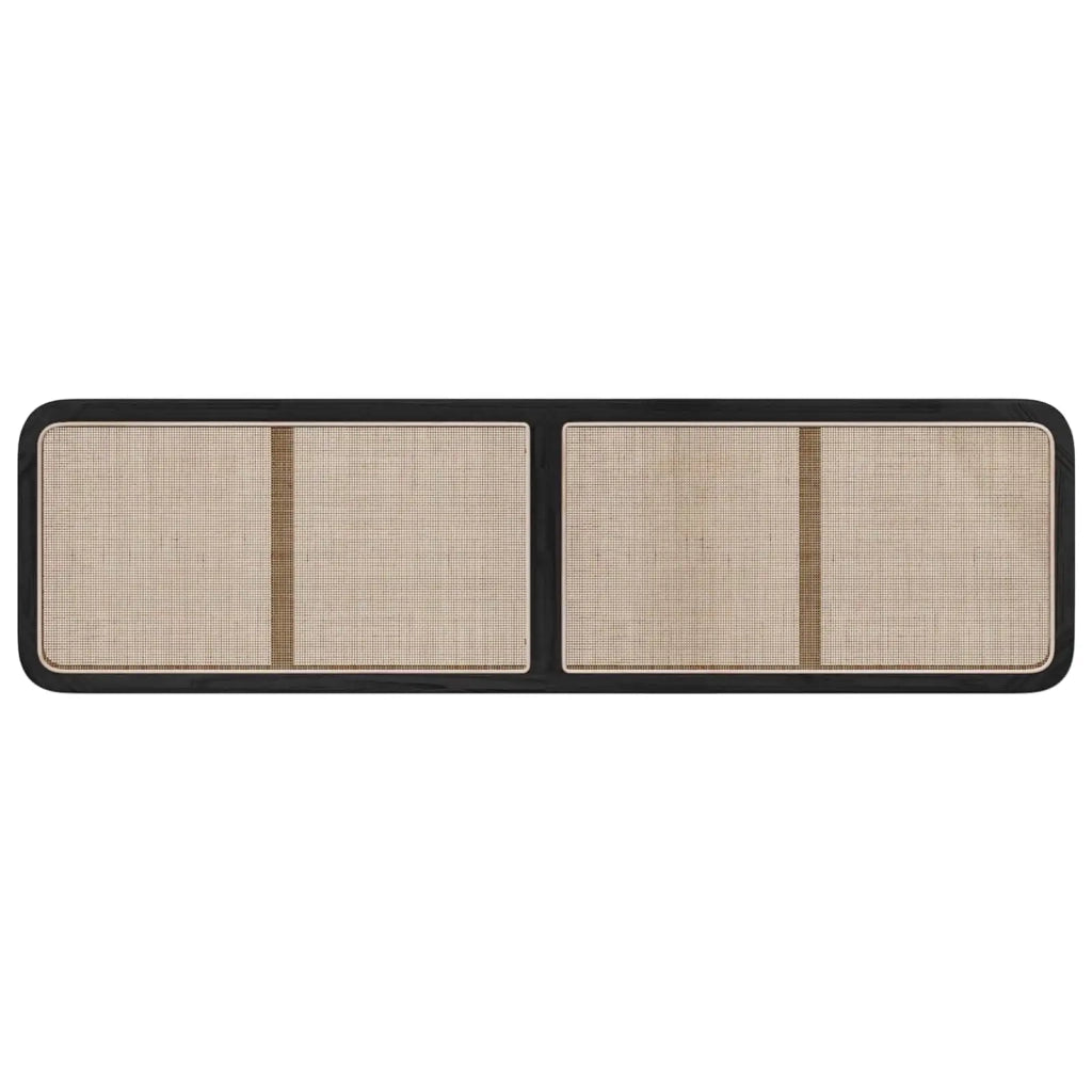 Testiera con testiera Nero 200 x 55 x 3 cm Rattan