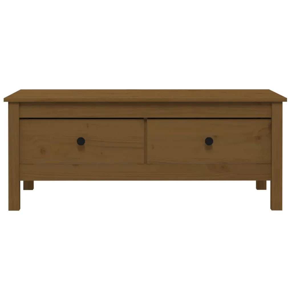Tavolino da Salotto Miele 100x50x40 cm Legno Massello di Pino
