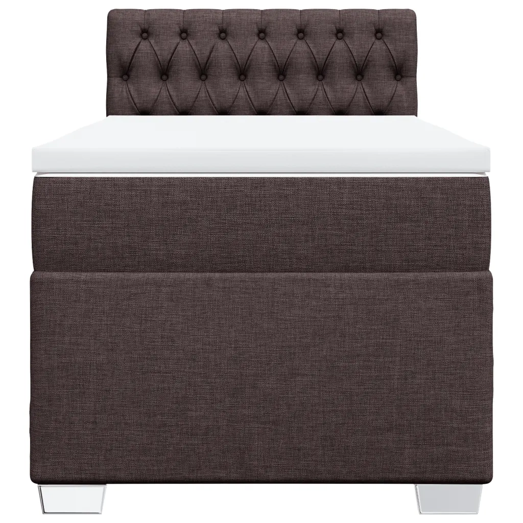 Giroletto a Molle con Materasso Marrone Scuro 90x200 cm Tessuto 3285781