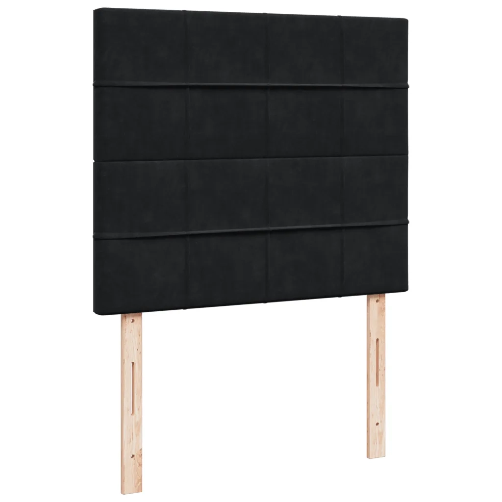 Giroletto a Molle con Materasso Nero 120x200 cm in Velluto