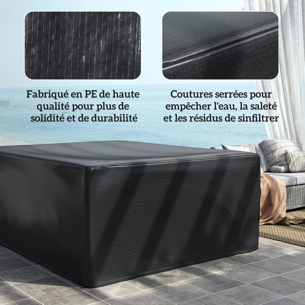 Copertura protettiva per set giardino ¨C Xylo ¨C Polietilene anti-UV 235x190x90cm nero