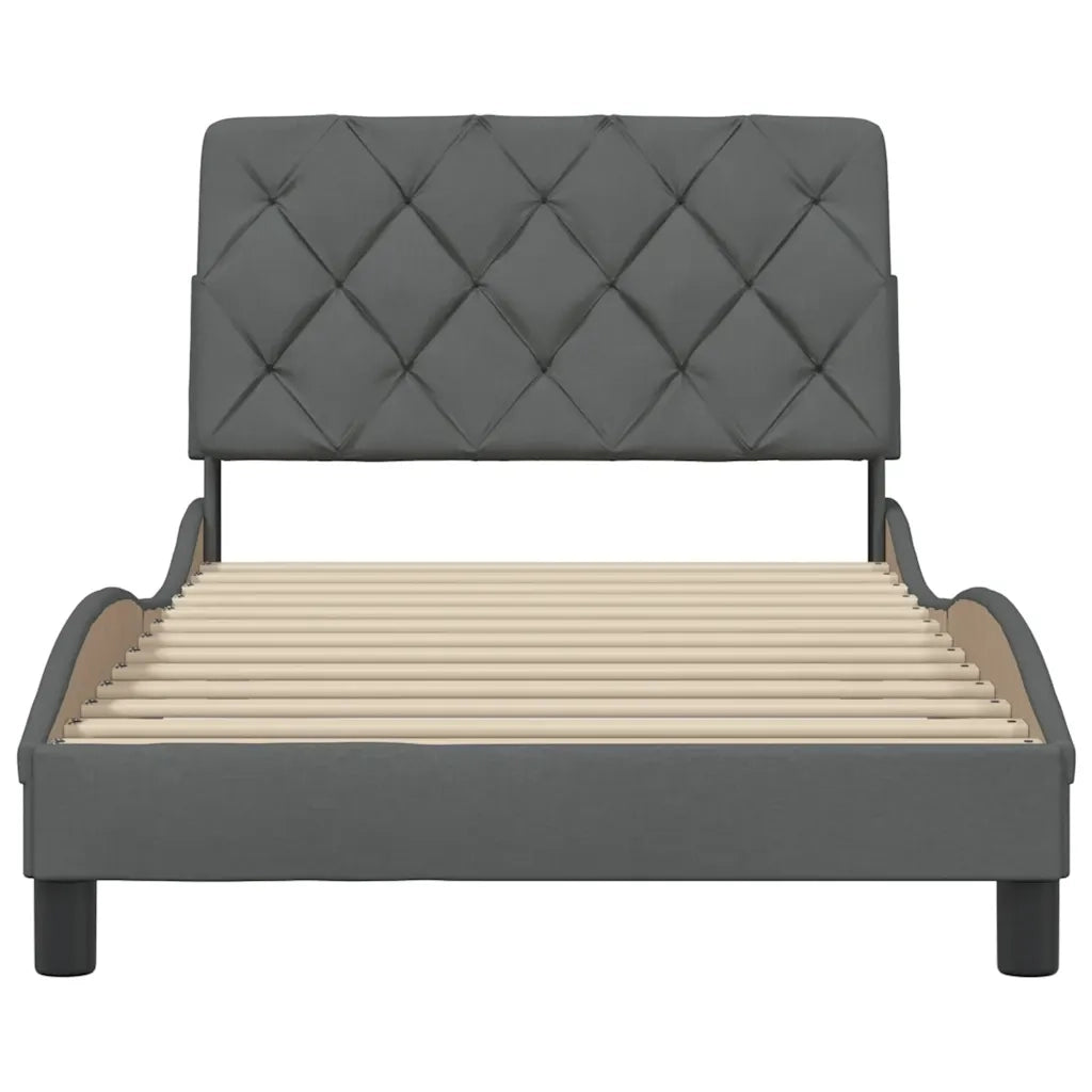 Giroletto senza Materasso Grigio Scuro 100x200 cm Tessuto