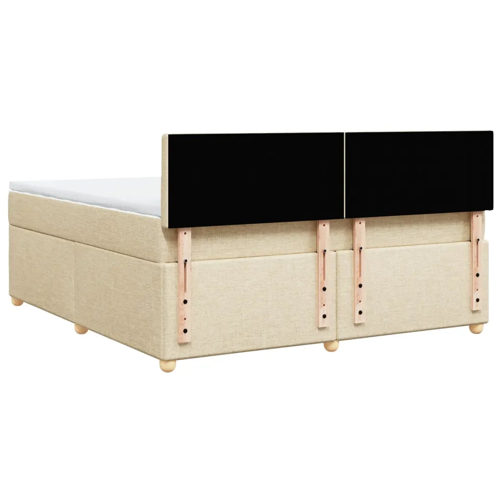vidaXL Giroletto a Molle con Materasso Crema 180x200 cm in Tessuto