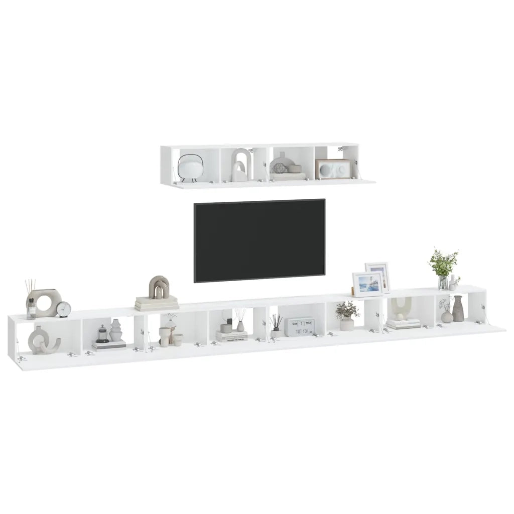 Set di Mobili Porta TV 6 pz Bianco in Legno Multistrato 3114606