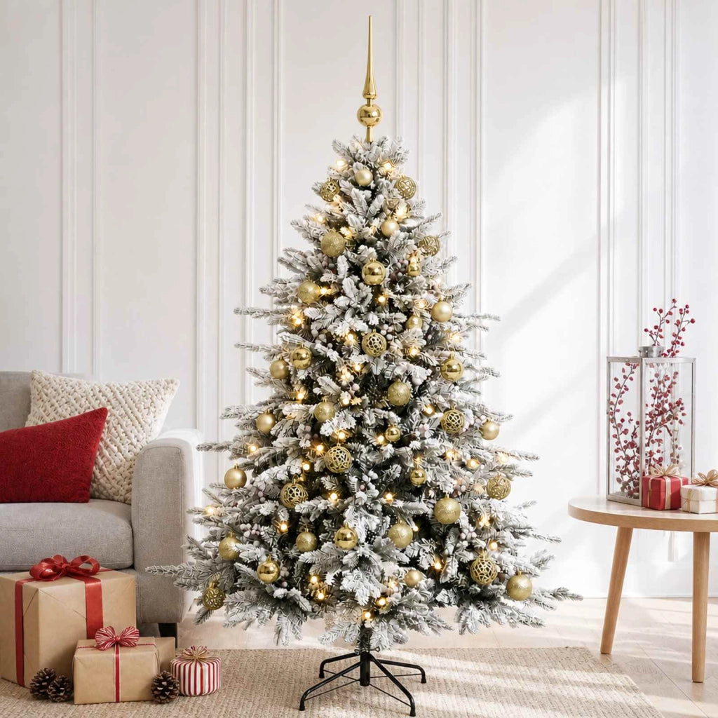 Albero di Natale artificiale con palline 120 cm 150 LED 3465679