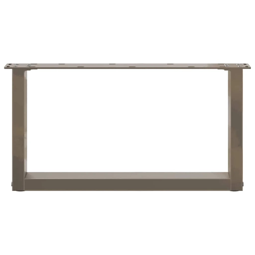 Set di 2 gambe robuste per tavolino da caffè a forma di U 70 x 30 cm con piedini regolabili stile moderno acciaio naturale 02_0057387