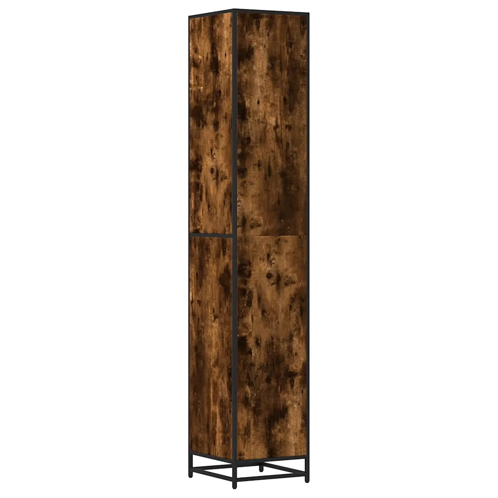 Mobile da Bagno | Armadio da bagno Fumo 35x37,5x188,5 cm in Truciolato e Metallo