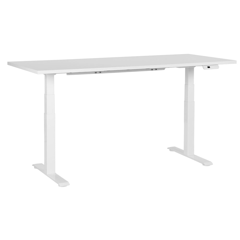 Scrivania regolabile in altezza elettricamente bianco 180 x 80 cm Struttura in acciaio verniciato a polvere