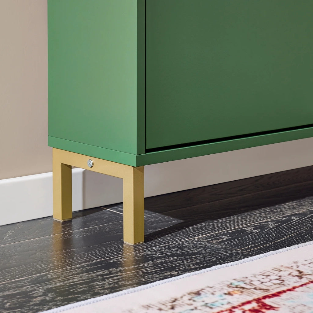 Scarpiera con 4 ribalte Portascarpe salvaspazio Regolabili Verde Scuro L100xP19xA90cm FSR100-SY