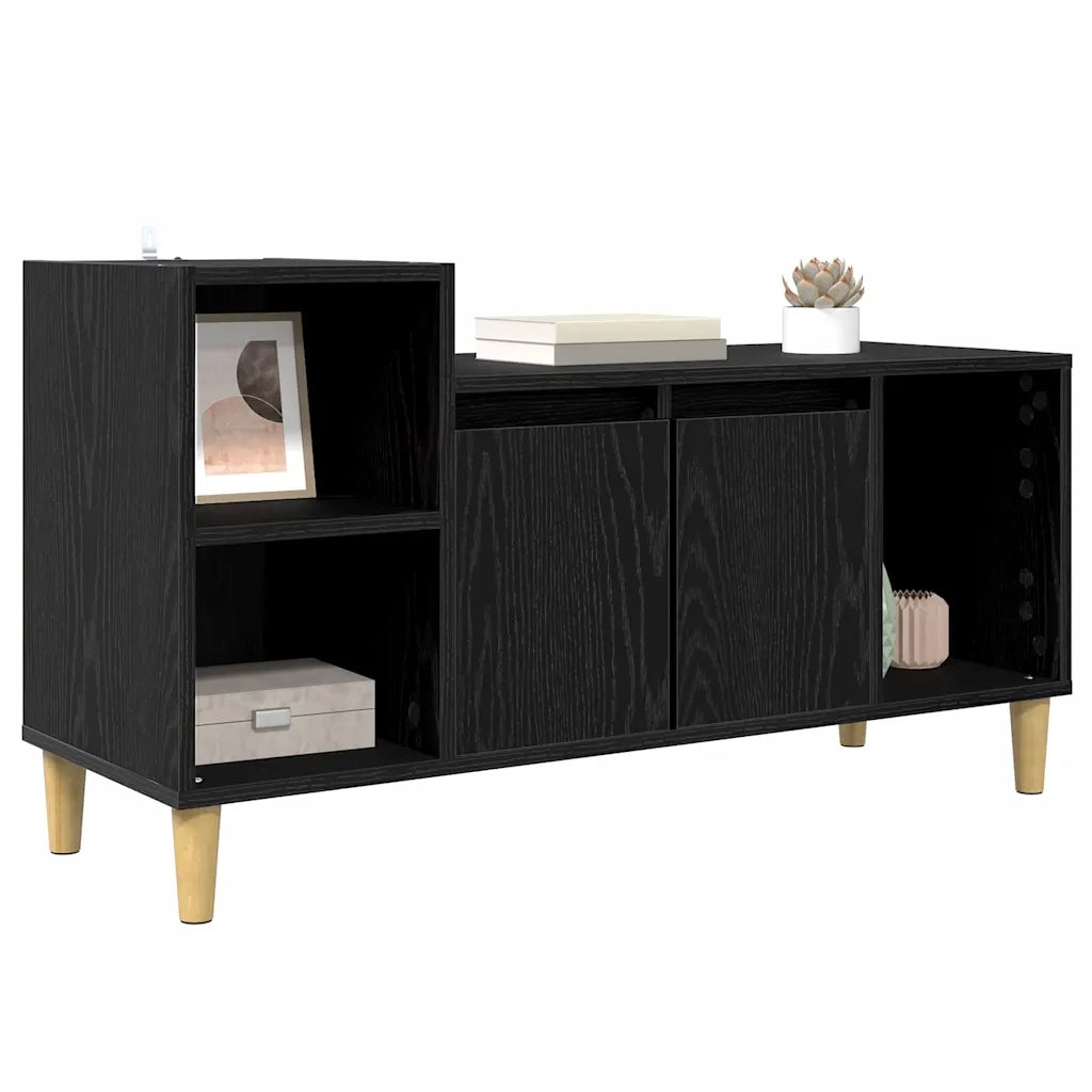 Mobile TV Rovere Nero 100 x 35 x 55 cm Legno multistrato