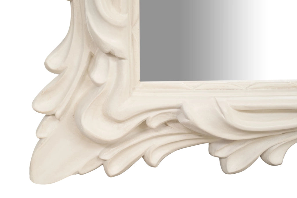 Biscottini SPECCHIERA DA PARETE IN LEGNO FINITURA BIANCA ANTICATA MADE IN ITALY realizzata