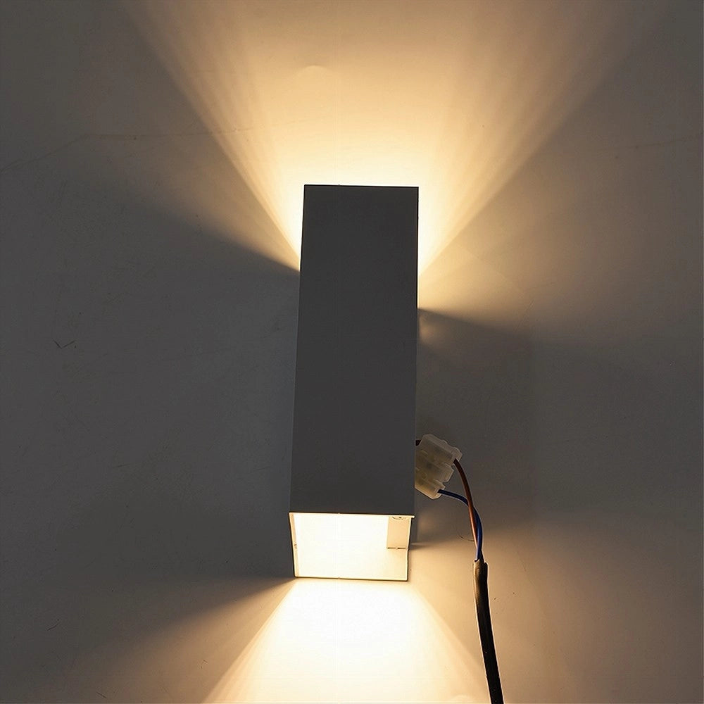 Trade Shop - Applique Led Esterno Rettangolare 10w Doppia Emissione Di Luce 3000k 4000k 640-b - -bianco Caldo      -