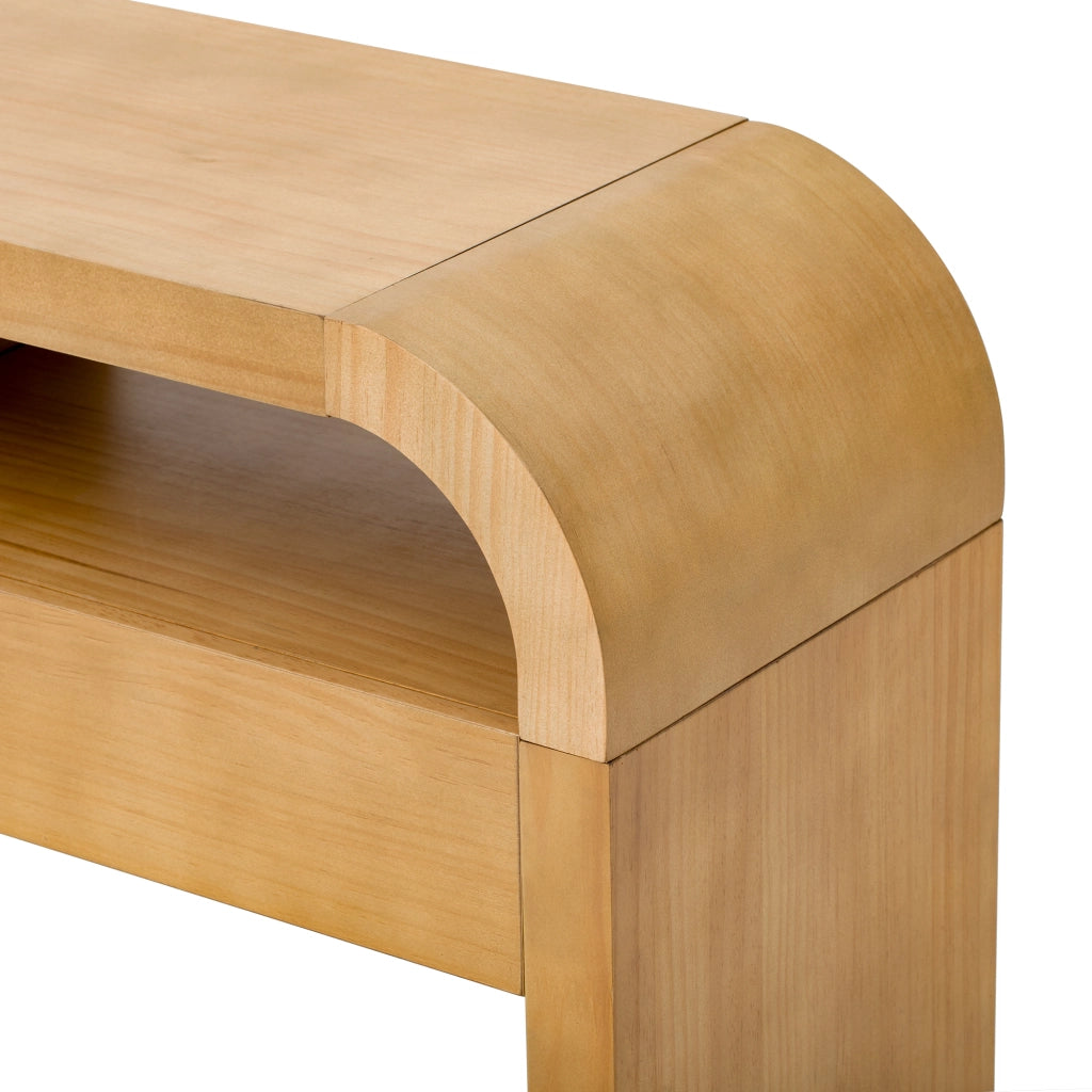 TAVOLINO CONSOLLE 120x35.5x76.5 cm 2 cassetti MDF Naturale