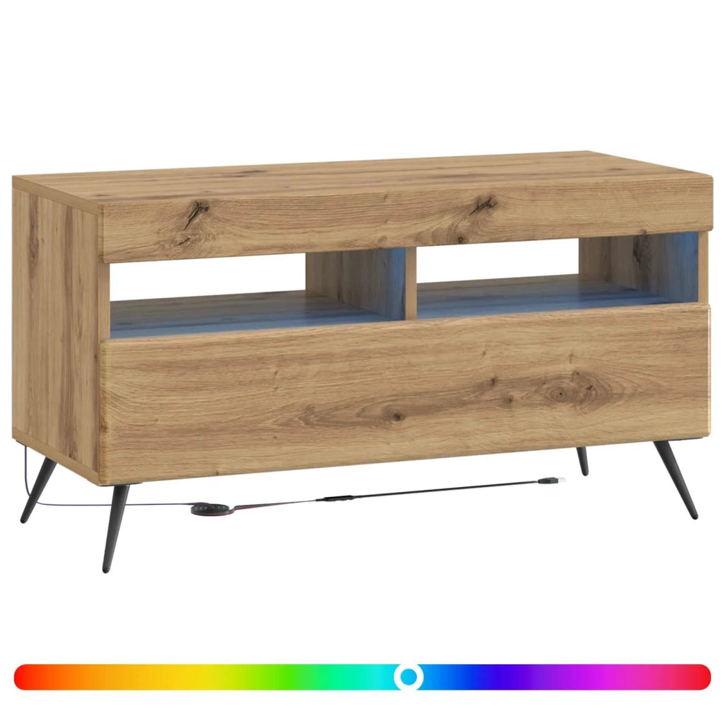 Mobile TV LED Rovere Artigianale Legno ingegnerizzato 897664