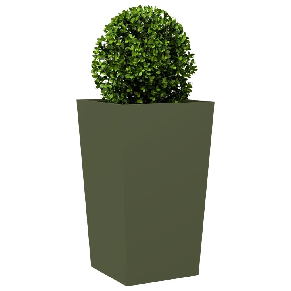vidaXL Fioriera da Giardino Verde Oliva 45x45x75 cm in Acciaio