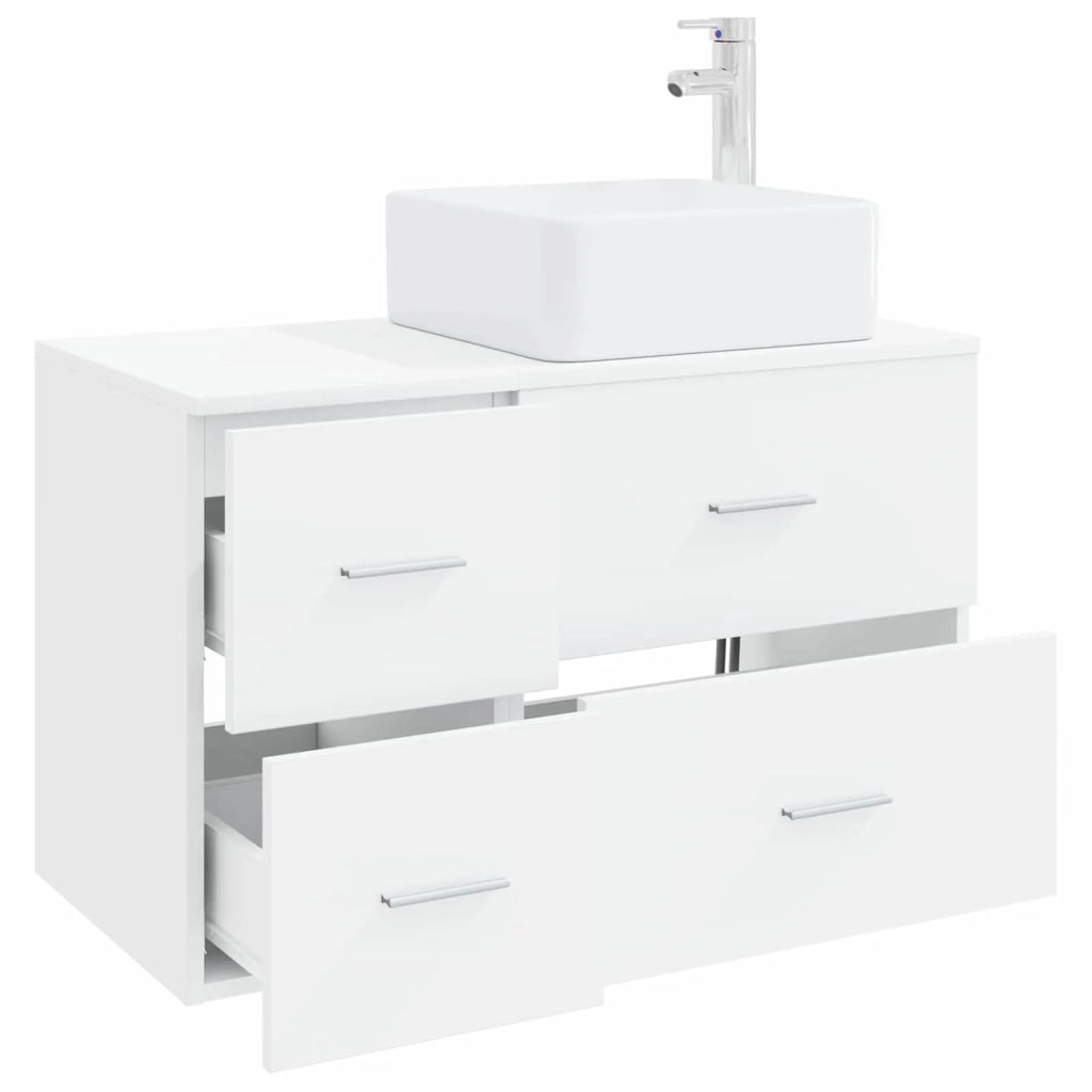 Set di mobili per il bagno 2 pz Bianco Legno ingegnerizzato 3403976