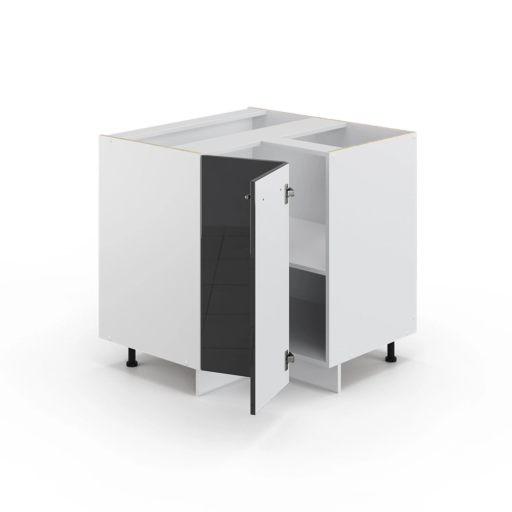 Mobile ad angolo cucina Fame-Line Antracite lucido/Bianco 80.5 cm, PL Marmo Vicco