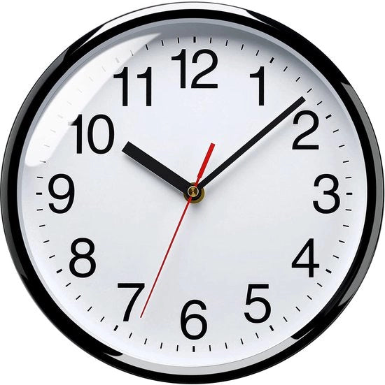 Orologio da parete silenzioso, 25 cm, silenzioso, non ticchettante, orologio da parete di alta qualità in quercia, orologio decorativo per casa/cucina/ufficio/scuola, facile da leggere, funziona con batterie (bianche)