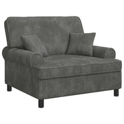 Poltrona XXL con cuscini Grigio Chiaro Tessuto a 1,5 linee 42043497