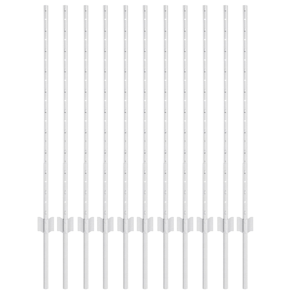 Pali di Recinzione 22 pz Canale U 100 cm Acciaio Zincato