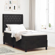 Letto a molle con materasso con led Nero 100 x 200 cm Velluto 3343804