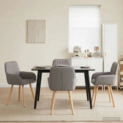 Sedie da pranzo 4 pz Tessuto Tortora 56,5 x 50 x 87,5 cm 3428198