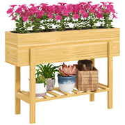 Fioriera rialzata da giardino in legno con 2 fori di drenaggio ¨C Minimal ¨C 100x30x70.5 cm