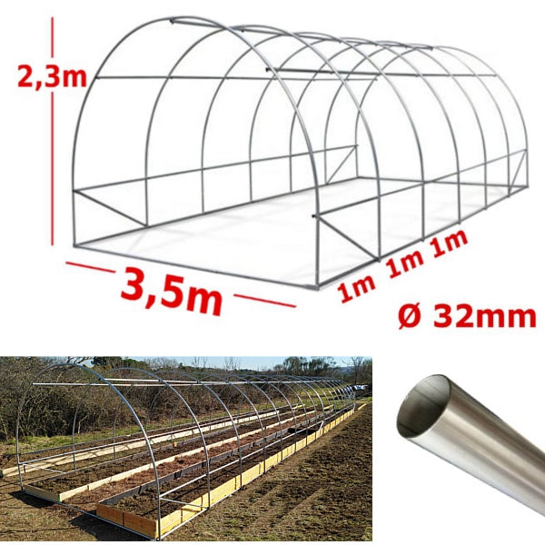Struttura Serra Easy 3,5x10m tunnel ad archi
