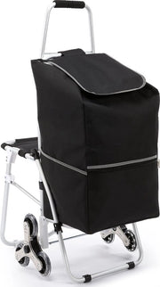 Sedia a Rotella - Carrello per Sedie - Carrello per Anziani - Progettato Specialmente per Scale - Nero - 50L