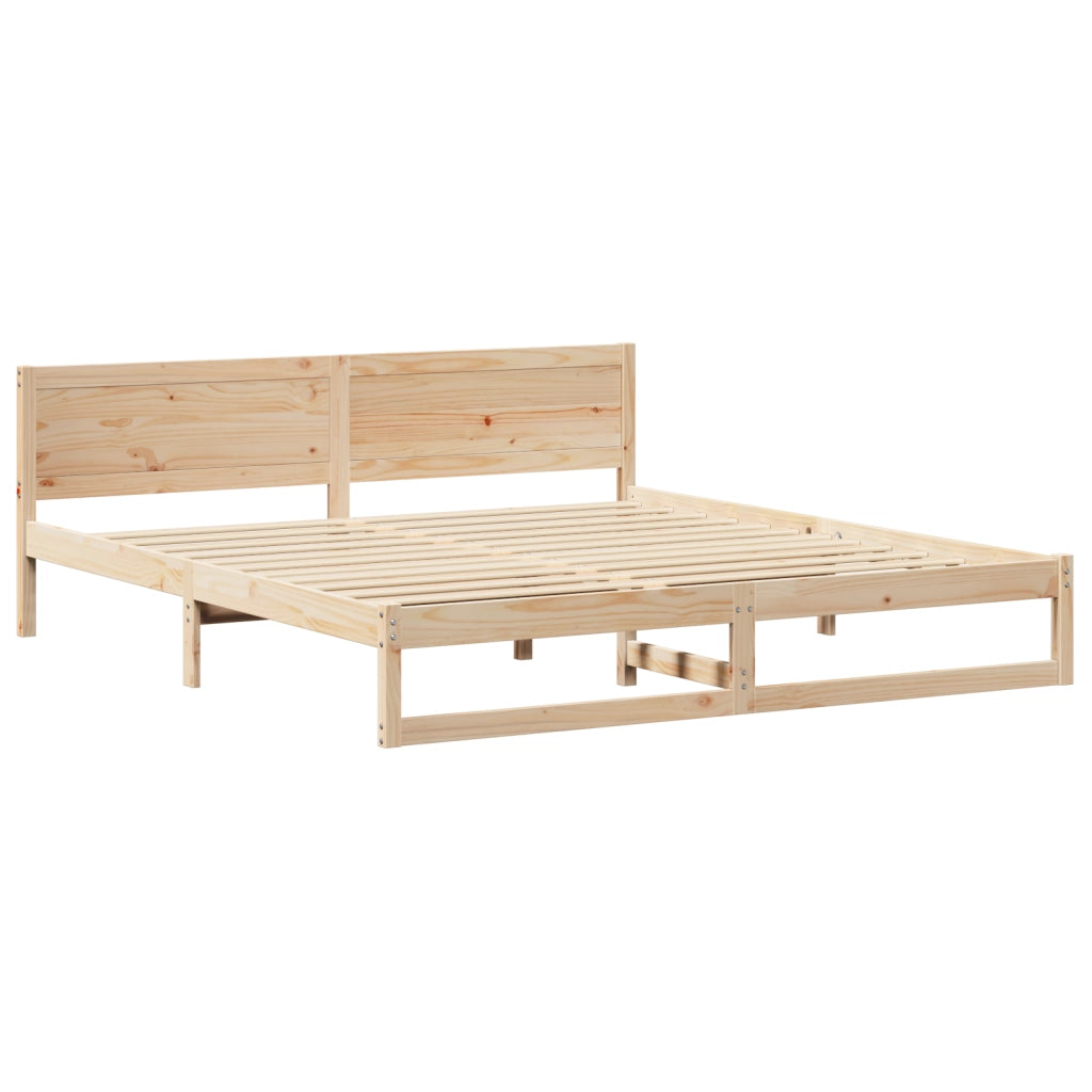 Struttura Letto Legno Naturale Legno Massello di Pino 180 x 200 cm