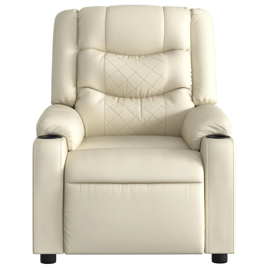 Divano Sedia-Poltrona Reclinabile Elettrica Crema in Similpelle 372418