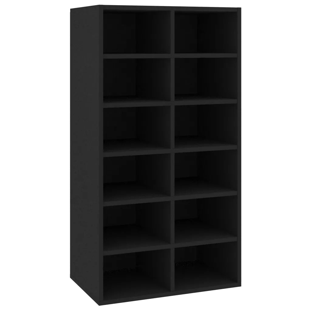 Scarpiera-Scaffale per scarpe Nera 54x34x100,5 cm in Legno Multistrato