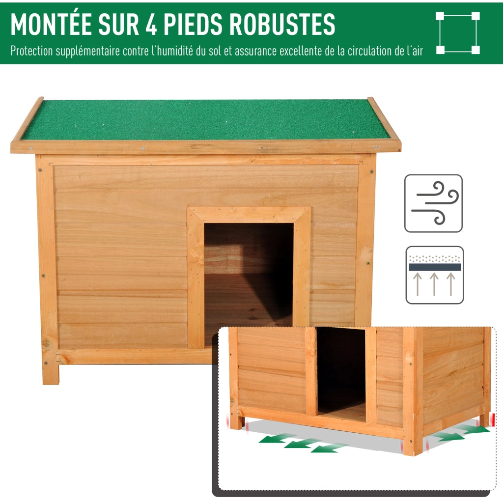 Casetta per cani e gatti in legno di pino massello ¨C Minimal ¨C 85x58x58 cm