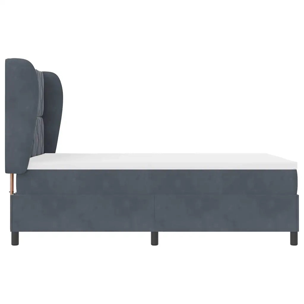 Letto a molle con testiera Grigio scuro 200 x 160 cm Velluto 3340989
