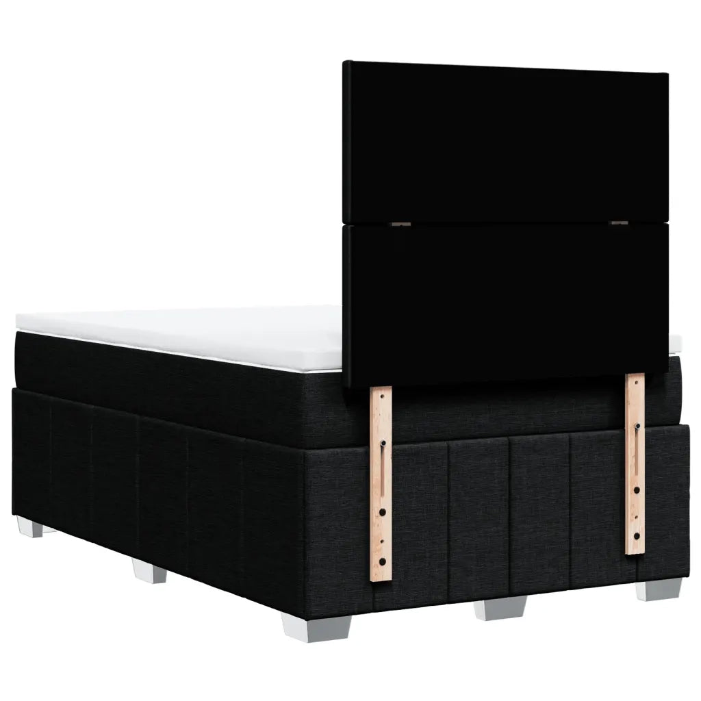 vidaXL Giroletto a Molle con Materasso Nero 120x190 cm in Tessuto
