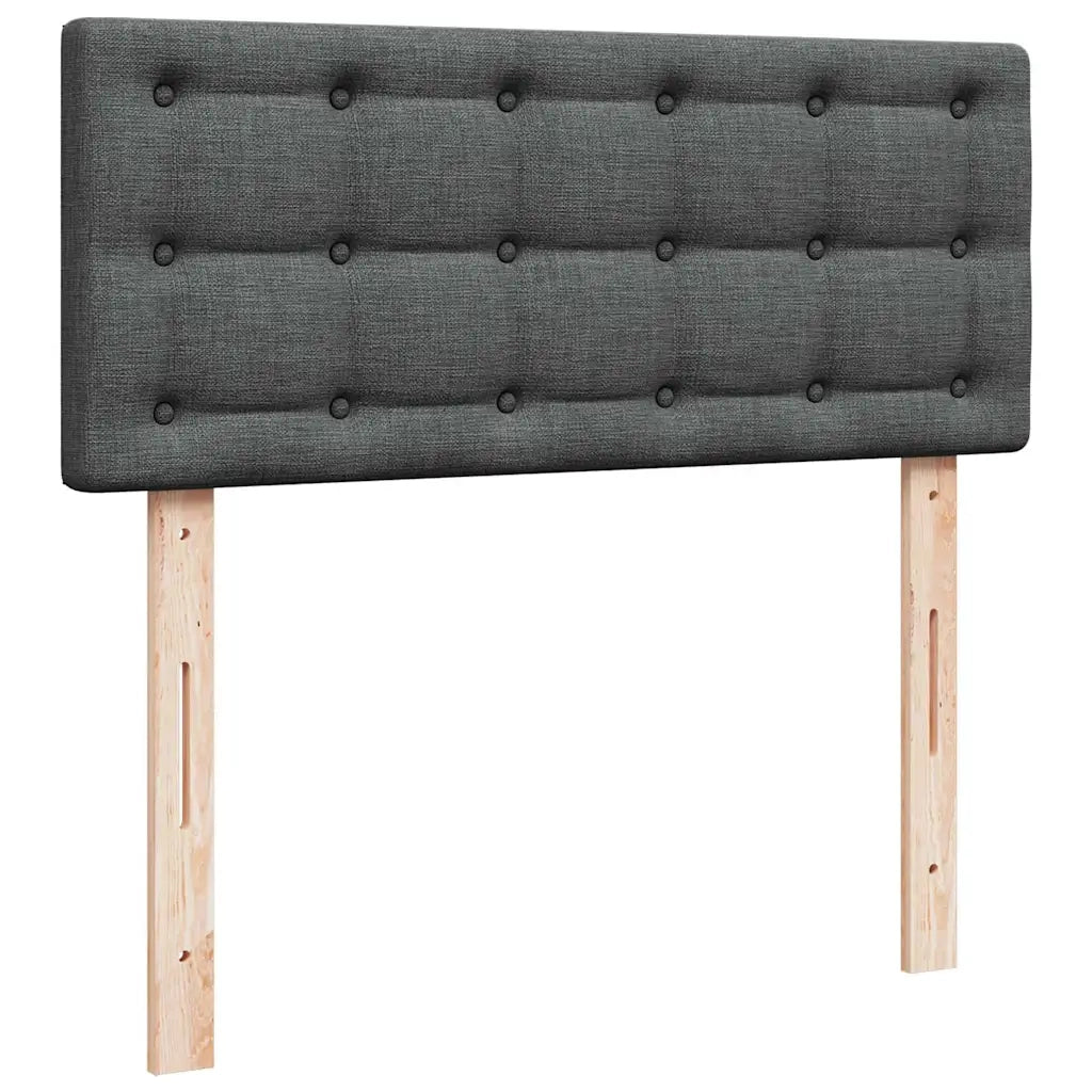 Pouf Letto con Materasso e LED Grigio Scuro 120x200 cm Tessuto 3312465
