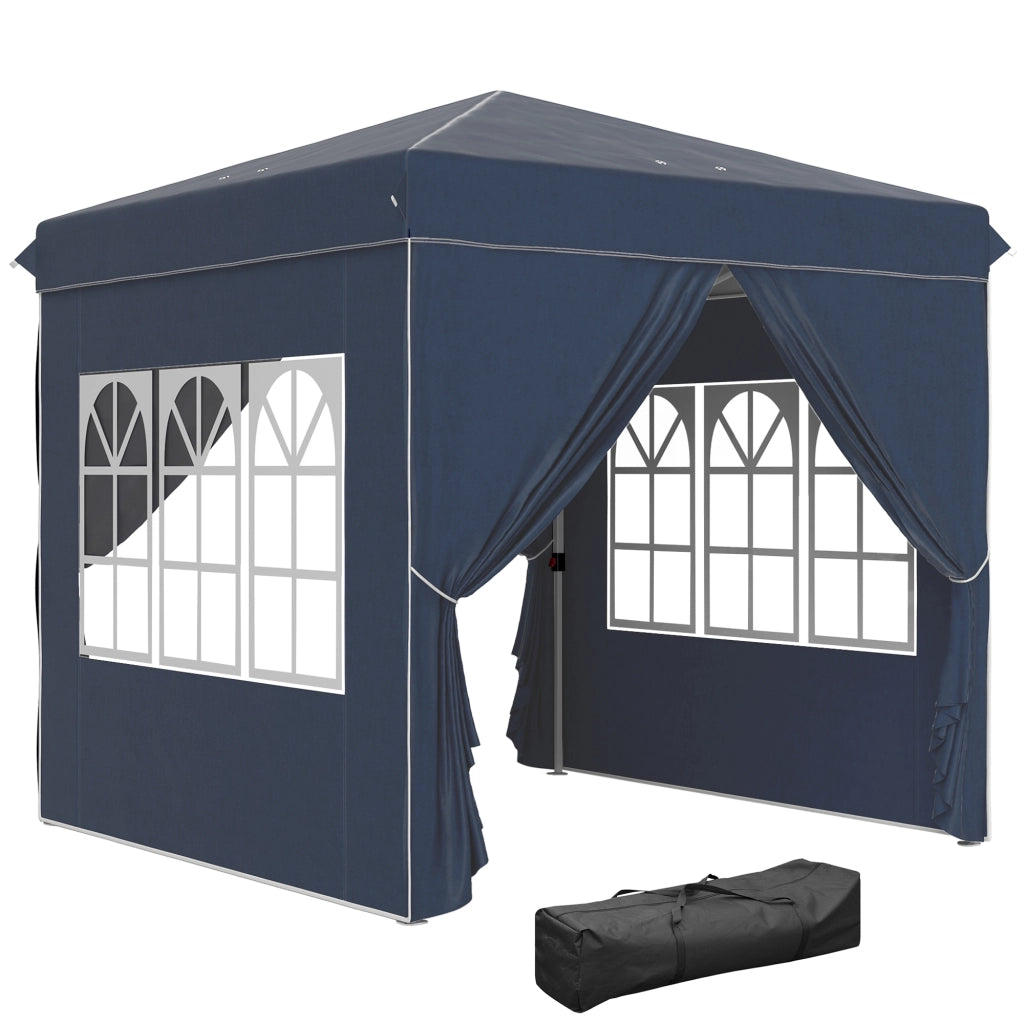 Gazebo Pop-Up 2,5x2,5 m con Pareti e Borsa ¨C zephmum ¨C Blu Scuro UPF50+