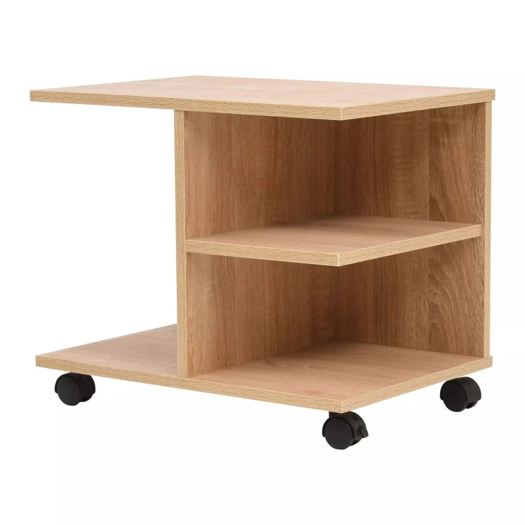Scaffale mobile di design scaffale per arredo su ruote 50 cm rovere marrone 2702036/2